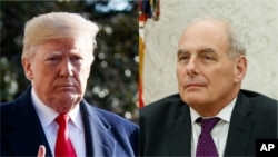 FILE - President Donald Trump and Chief of Staff John Kelly.