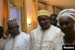FILE - Gambia's President Adama Barrow is seen in Dakar, Senegal, Jan. 20, 2017.