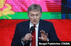 RUSSIA -- Kremlin spokesman Dmitry Peskov attends the Russian President Vladimir Putin's annual news conference in Moscow, December 20, 2018