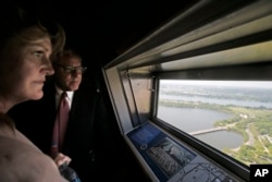 The view from the top of the Washington Monument. Below, the Tidal Basin (AP Photo).