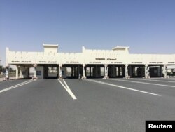 FILE - A view shows Abu Samra border crossing to Saudi Arabia, in Qatar, June 12, 2017.