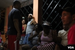 Berta Soler on the evening before her March 20 arrest, Havana. (V. Macchi/VOA)