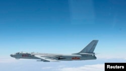 A Chinese military plane H-6 bomber.