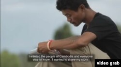 Prum Anan Vannak, survivor of human trafficking, is a self-taught artist. (Video screen grab from NURFC)