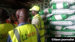 FILE - Humanitarian aid is presented to the Borno state government for distribution in July 2016.