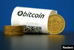 A Bitcoin paper wallet with QR codes.