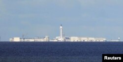 FILE - Chinese structures are pictured at the disputed Spratlys in South China Sea, April 21, 2017.