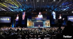 Duta Besar AS untuk PBB Nikki Haley memberikan sambutan dalam konferensi Kristen untuk Israel, di Washington, D.C., 23 Juli 2018.