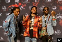 Migos at New Era's Super Bowl party 'Planet New Era,' Feb. 3, 2017.