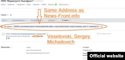 Global Information Technologies firm located at the same address as NewsFront.Info