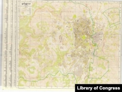 1958 Israeli Surveying Department Map of Jerusalem.
