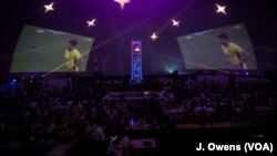 Projectors beam out the games onto the sides of the dome.