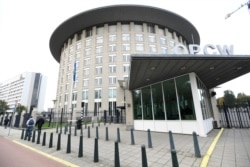 NETHERLANDS -- The headquarters of the Organization for the Prohibition of Chemical Weapons (OPCW) is pictured in The Hague, October 4, 2018