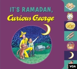 Cover illustration of It's Ramadan, Curious George, by Pakistani-American Muslim writer Hena Khan, for Houghton Mifflin Harcourt.