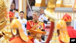 Thailand's King Maha Vajiralongkorn takes part in the funeral of late Thai King Bhumibol Adulyadej in Bangkok, Thailand, Oct. 26, 2017.