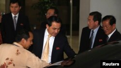 FILE - North Korea's Deputy Foreign Minister Ri Kil Song leaves after a meeting with Indonesian officials at the Foreign Ministry in Jakarta, February 13, 2015.