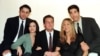FILE - The cast of the American TV sitcom "Friends," left to right, Courteney Cox, Matt Le Blanc, Matthew Perry, David Schwimmer and Jennifer Aniston, March 25.