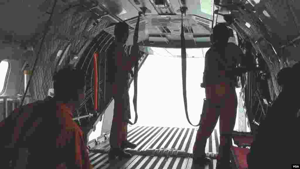 CN 295 plane over Karimata strait in search of the victims' bodies and plane debris