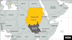 Peta wilayah Sudan dan Sudan Selatan (Foto: dok).