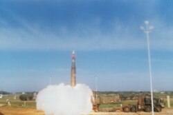 FILE - The U.S. Army launched a Pershing II missile from the Cape Canaveral Air Force Station in Florida, Jan. 13, 1988.
