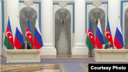 Rusiya Prezidenti Vladimir Putin və Azərbaycan Prezidenti İlham Əliyev 