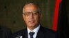 FILE - In this Oct. 8, 2013 file photo, Libyan's Prime Minister Ali Zidan speaks to the media during a press conference in Rabat, Morocco.