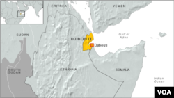 Peta kawasan Djibouti, Afrika.