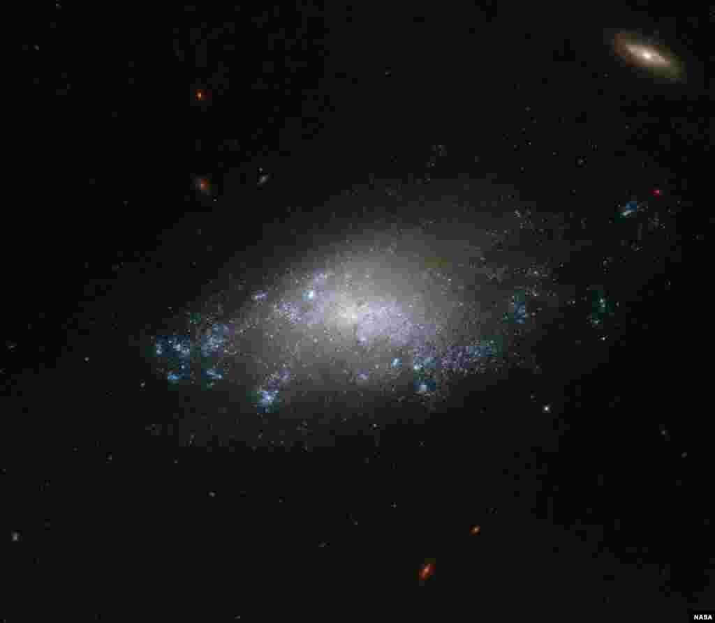 This image of the spiral galaxy NGC 3274 comes courtesy of the NASA/ESA Hubble Space Telescope&rsquo;s Wide Field Camera 3 (WFC3). Hubble&rsquo;s WFC3 vision spreads from the ultraviolet light through to the near infrared, allowing astronomers to study a wide range of targets, from nearby star formation through to galaxies in the most remote regions of the cosmos.