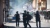 French police forces take part in an operation to remove a makeshift roadblock set up by pro-independence supporters in the Vallee du Tir district in Noumea on the French Pacific territory of New Caledonia on June 24, 2024.