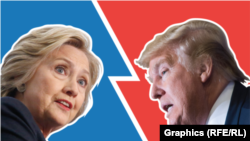 លោក​ស្រី Hillary Clinton បេក្ខជន​​ប្រធានាធិបតីខាង​គណបក្ស​ប្រជាធិបតេយ្យ និង​លោក Donald Trump បេក្ខជន​ពី​គណបក្ស​សាធារណ​រដ្ឋ។