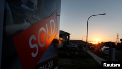 FILE - New homes and land for sale are pictured in southern Sydney.